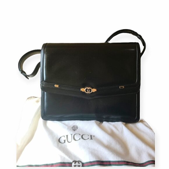 Vintage Gucci Handbag in Black Leather,‎ from 80s - Picture 2 of 16